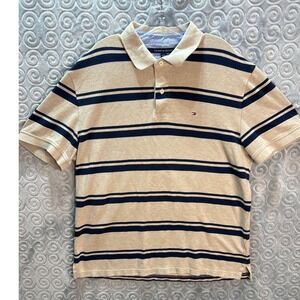 Tommy Hilfiger XL Striped Polo Shirt Short Sleeve Casual Classic